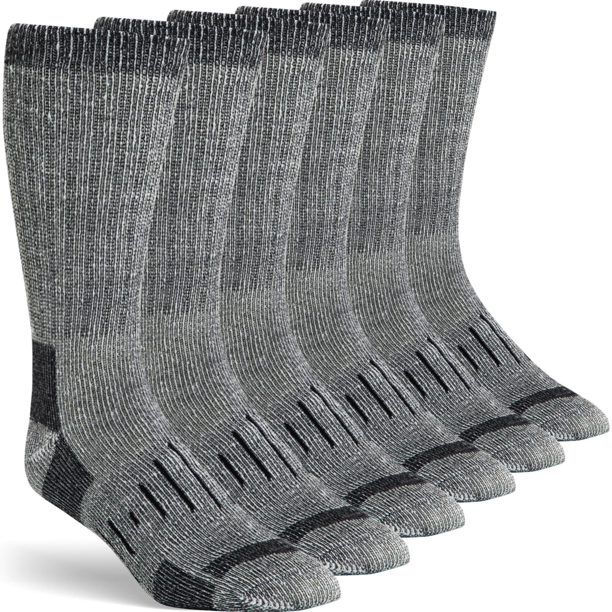 Alvada Mens Merino Wool Crew Socks Thermal and Warm Socks for Winter Work Hiking Running 3 Pairs