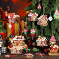 36 Pcs Christmas Gingerbread House Ornaments, Wood Xmas Tree Decor