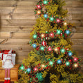 16.4 ft Christmas Tinsel Garland with Light, Multicolor, Red and Green