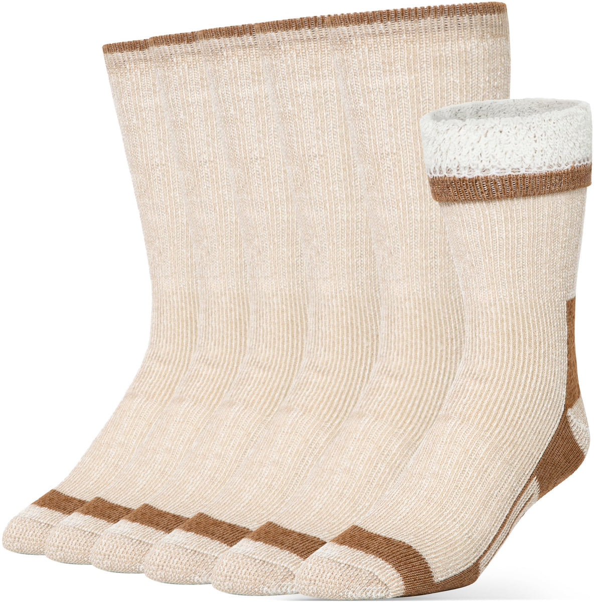 Alvada Mens Merino Wool Crew Socks Thermal and Warm Socks for Winter Work Hiking Running 3 Pairs