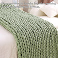 Chunky Knit Blanket Throw for Couch, 51"x63" Chunky Yarn Knitted Blankets | 100% Hand Knit Thick Chenille, Soft Breathable for Bed, Sofa, Home Decor, Cozy Gifts for Women Friends, Sage Green