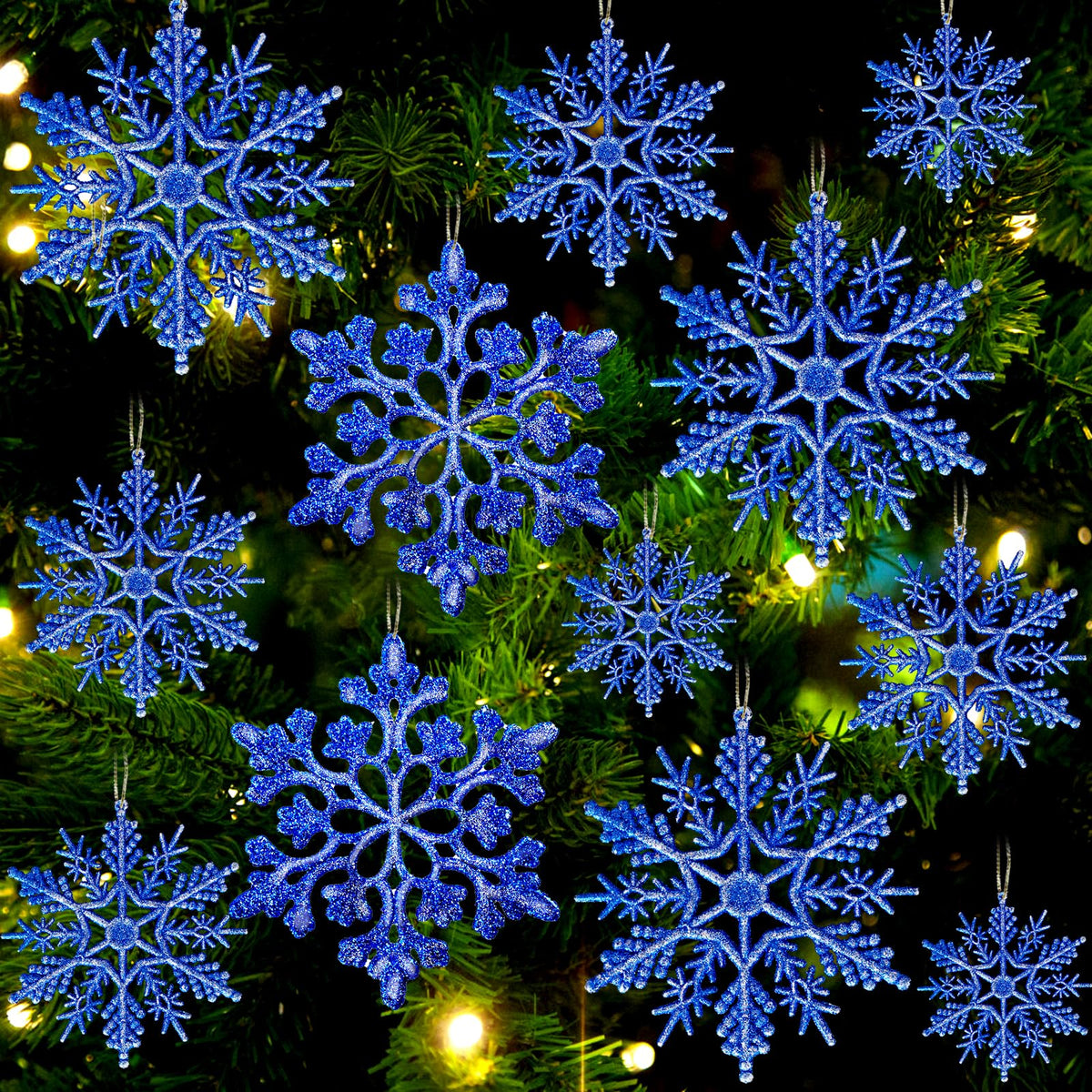 kockuu Christmas Decorations Snowflake Ornament White for Tree Decor Craft