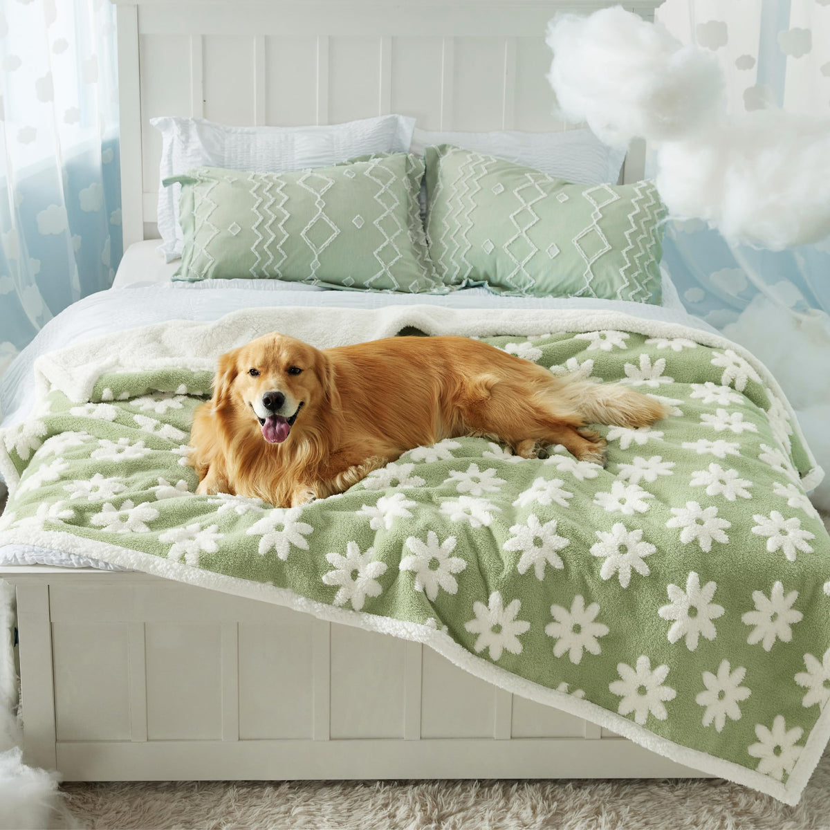 LE SURE Waterproof Dog Blankets for Small Dogs Cute Cozy 3D Jacquard,25x35