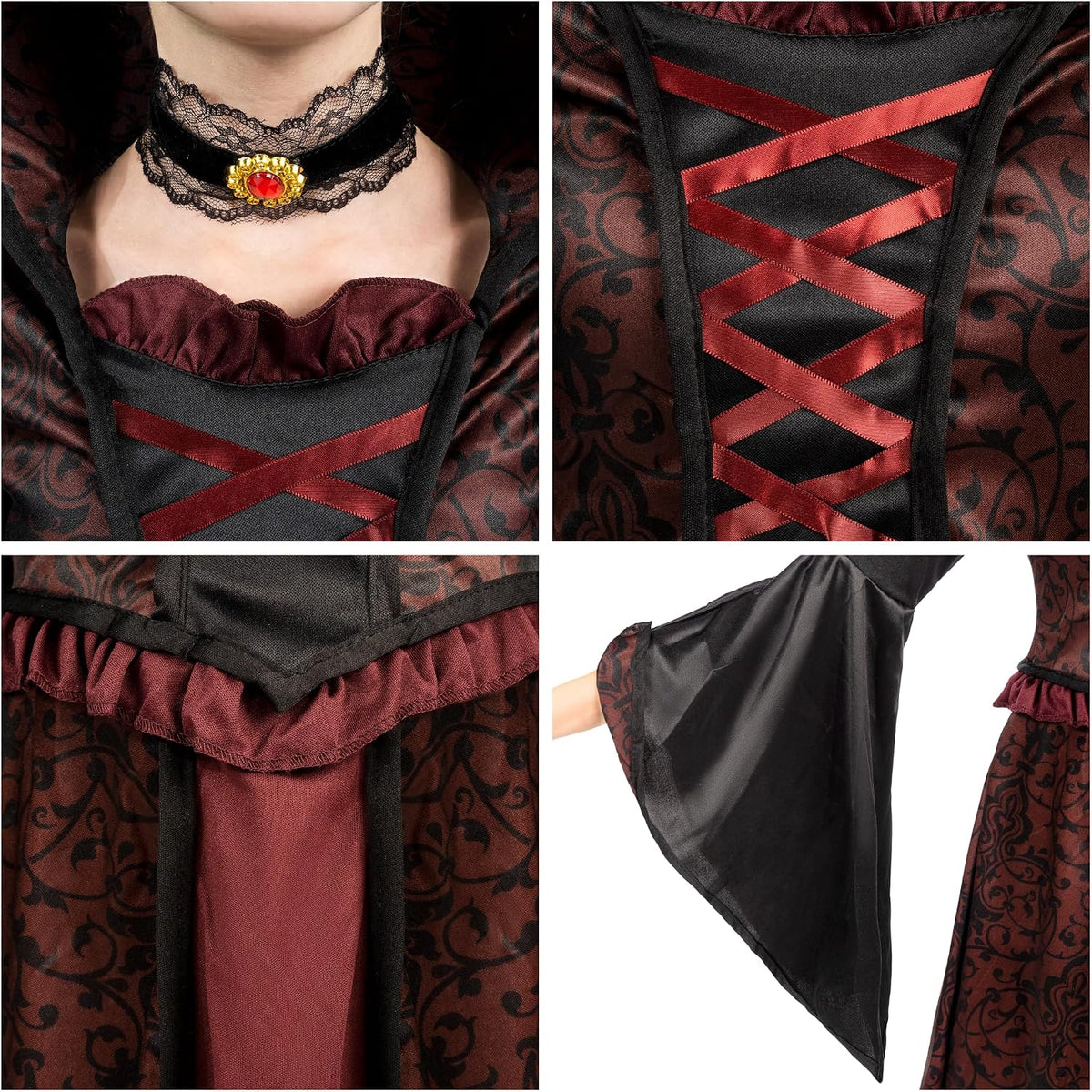 Spooktacular Creations Halloween Royal Vampire Costume Set for Girls Halloween Dress Up Party, Cosplay, Vampire-Themed Party