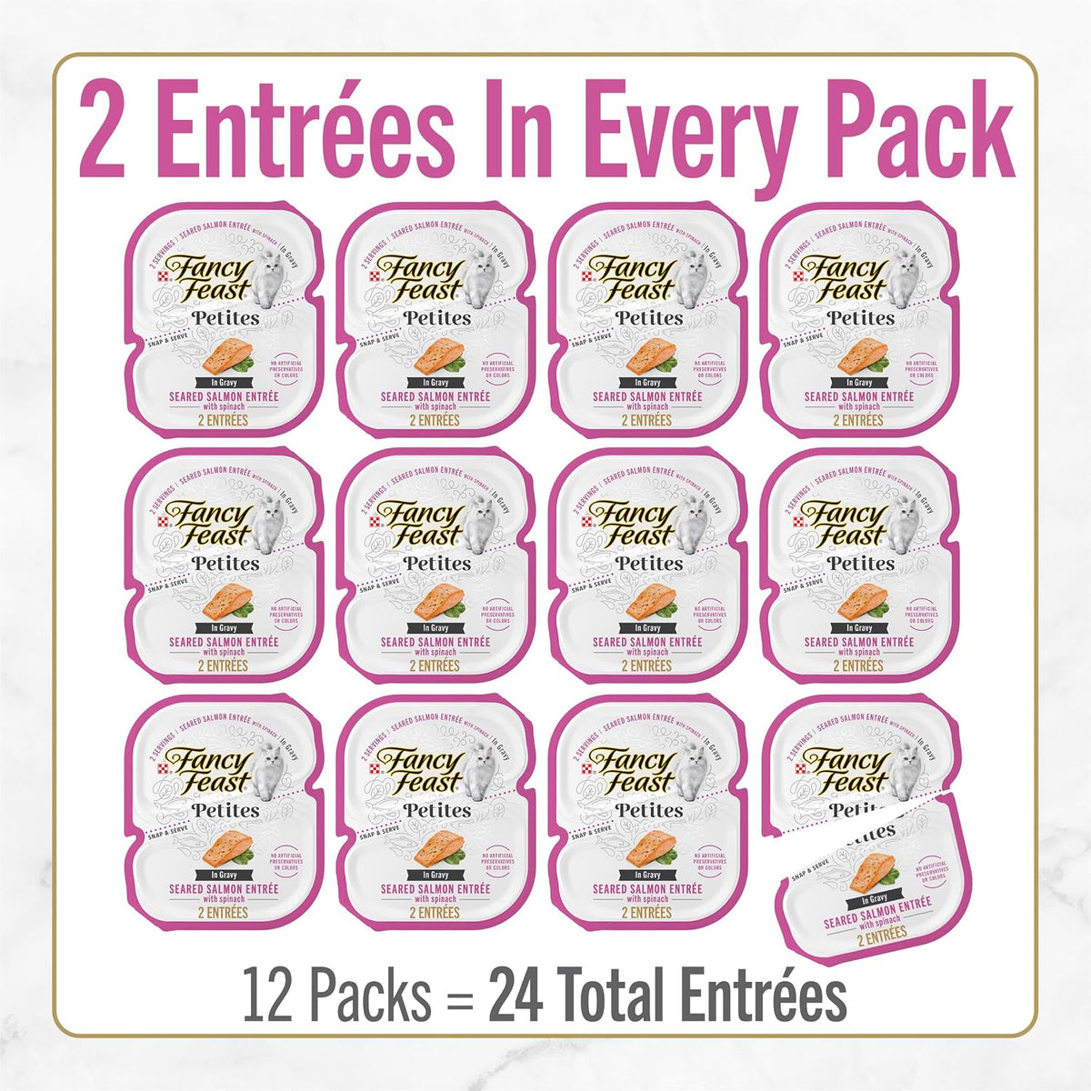 Purina Fancy Feast Petites Seared Salmon Wet Cat Food, 2.8 oz, 12-Pack