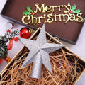 Aneco 2 Pack Glittered Christmas Tree Topper Star Treetop for Small Christmas Tree Decoration or Home Decor, Hard Plastic