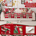 vctops Christmas Couch Cover, Christmas Decorations Soft Chenille Checkered Sofa Cover Washable Non-Slip Sectional Couch Cover for Dogs, Children, Pets Furniture Protector (Red,28"x28")