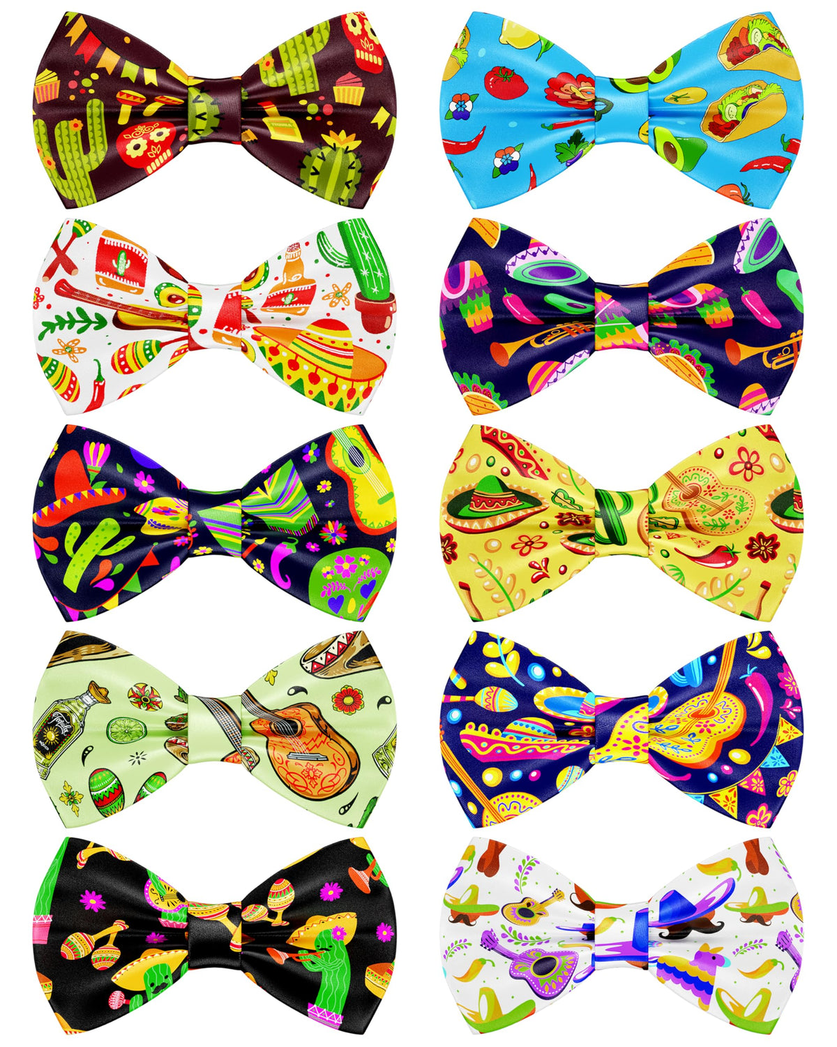 PET SHOW 10 Pack Fall Dog Bowties for Large Dogs Sliding on Collar