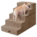 EHEYCIGA Dog Stairs for Bed 18" H, 4-Step Dog Steps for High Bed, Pet Steps for Small Dogs and Cats, Non-Slip Balanced Pet Ramp Indoor, Grey