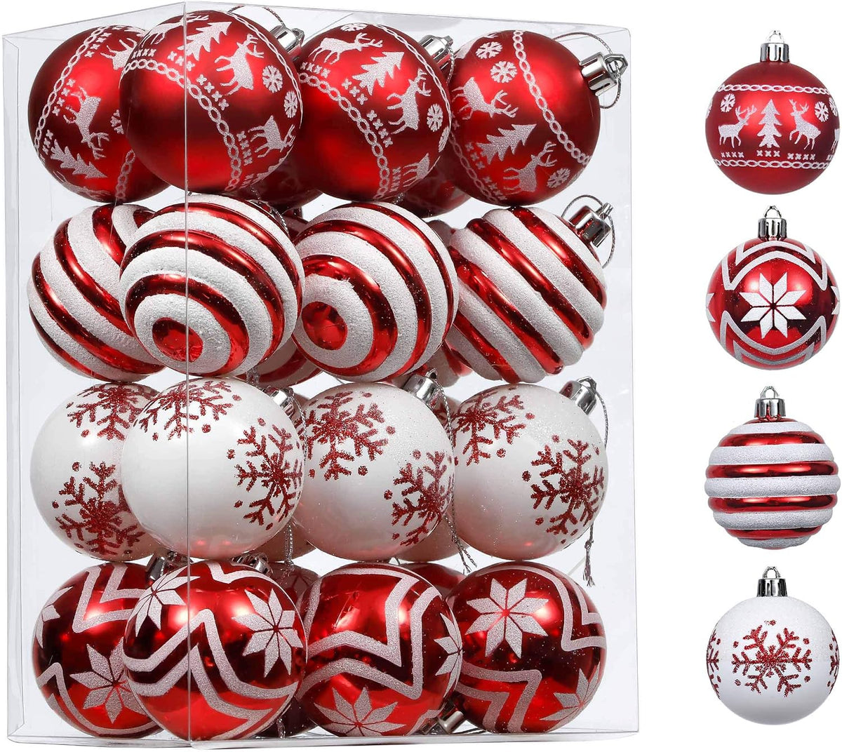 Valery Madelyn 24ct Christmas Ornaments Tree Decorations Set 2.36 Inch