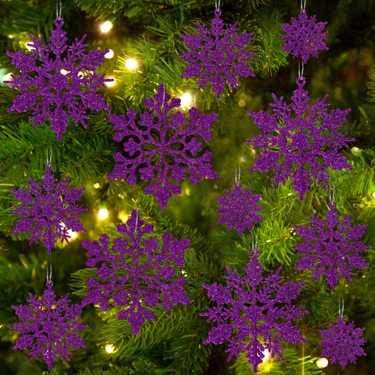 kockuu Christmas Decorations Snowflake Ornament White for Tree Decor Craft