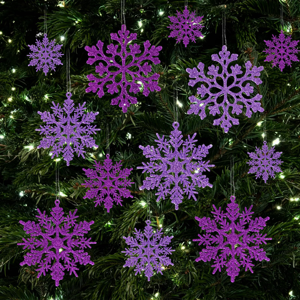 kockuu Christmas Decorations Snowflake Ornament White for Tree Decor Craft