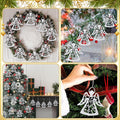 Lunmon 48 Pcs Crocheted Angel Ornaments for Christmas Tree, White Doilies