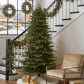 Glitzhome 15ft Prelit Artificial Christmas Tree, Vibrant Evergreen Fir with 5,000 Warm White/Multi-Color Chasing and Twinkling Lights, 13,459 PE&PVC Branch Tips, 9 Function w/Foot Pedal, Simple Setup