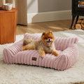 Bedsure ComfyFleece™ Shown on TV Fluffy Cute Dog Couch for Pets,30in Cream | Small & Medium Dog Bed Washable Cover,Supportive Couch Bed for Small Dogs,Pet Sofa Seen on Good Day New York,Up to 20 Lbs