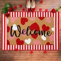 Tinideya 2 23.6 X 35.4 Inches Plaid Ghost Red Brown | Layered Coir Doormat Set, Non Slip Backing for Outdoor Entryway, Buffalo Plaid Seasonal Design, Front Porch Home Decor