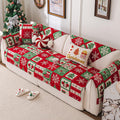 vctops Christmas Couch Cover, Christmas Decorations Soft Chenille Checkered Sofa Cover Washable Non-Slip Sectional Couch Cover for Dogs, Children, Pets Furniture Protector (Red,28"x28")