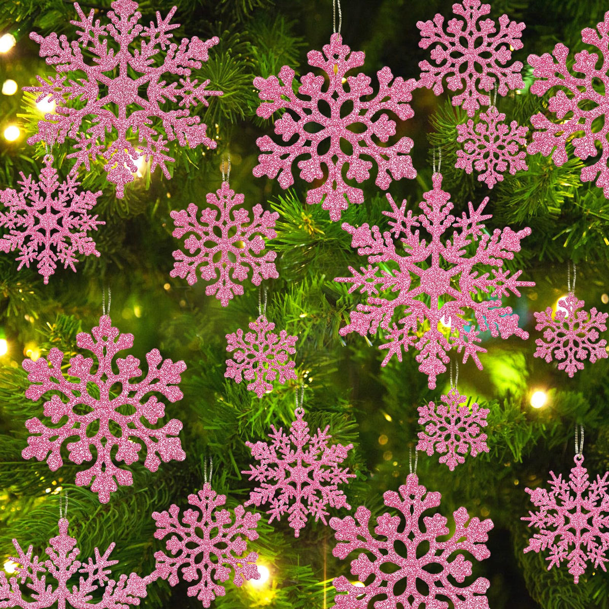 kockuu Christmas Decorations Snowflake Ornament White for Tree Decor Craft