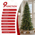 Glitzhome 15ft Prelit Artificial Christmas Tree, Vibrant Evergreen Fir with 5,000 Warm White/Multi-Color Chasing and Twinkling Lights, 13,459 PE&PVC Branch Tips, 9 Function w/Foot Pedal, Simple Setup