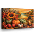 YZDQLANY Canvas Wall Art Autumn Landscape Dog Pumpkin Wall Decor