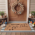 Tinideya 2 23.6 X 35.4 Inches Plaid Ghost Red Brown | Layered Coir Doormat Set, Non Slip Backing for Outdoor Entryway, Buffalo Plaid Seasonal Design, Front Porch Home Decor