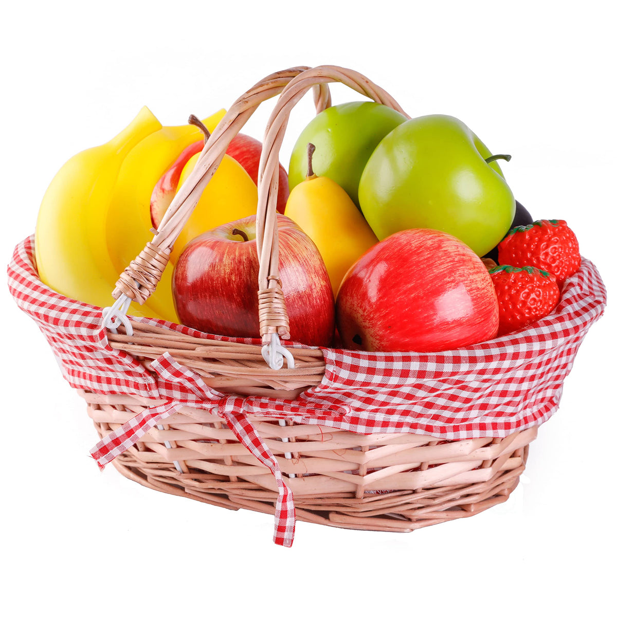 Vintiquewise Natural Wicker Picnic Basket with a Handle for Home and Garden