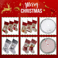 WEWILL 18" Dog Felt Christmas Stockings Paws Puppy Red Xmas Stocking Decor