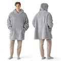 Bedsure Soft Wearable Blanket Hoodies for Women, Grey, Standard