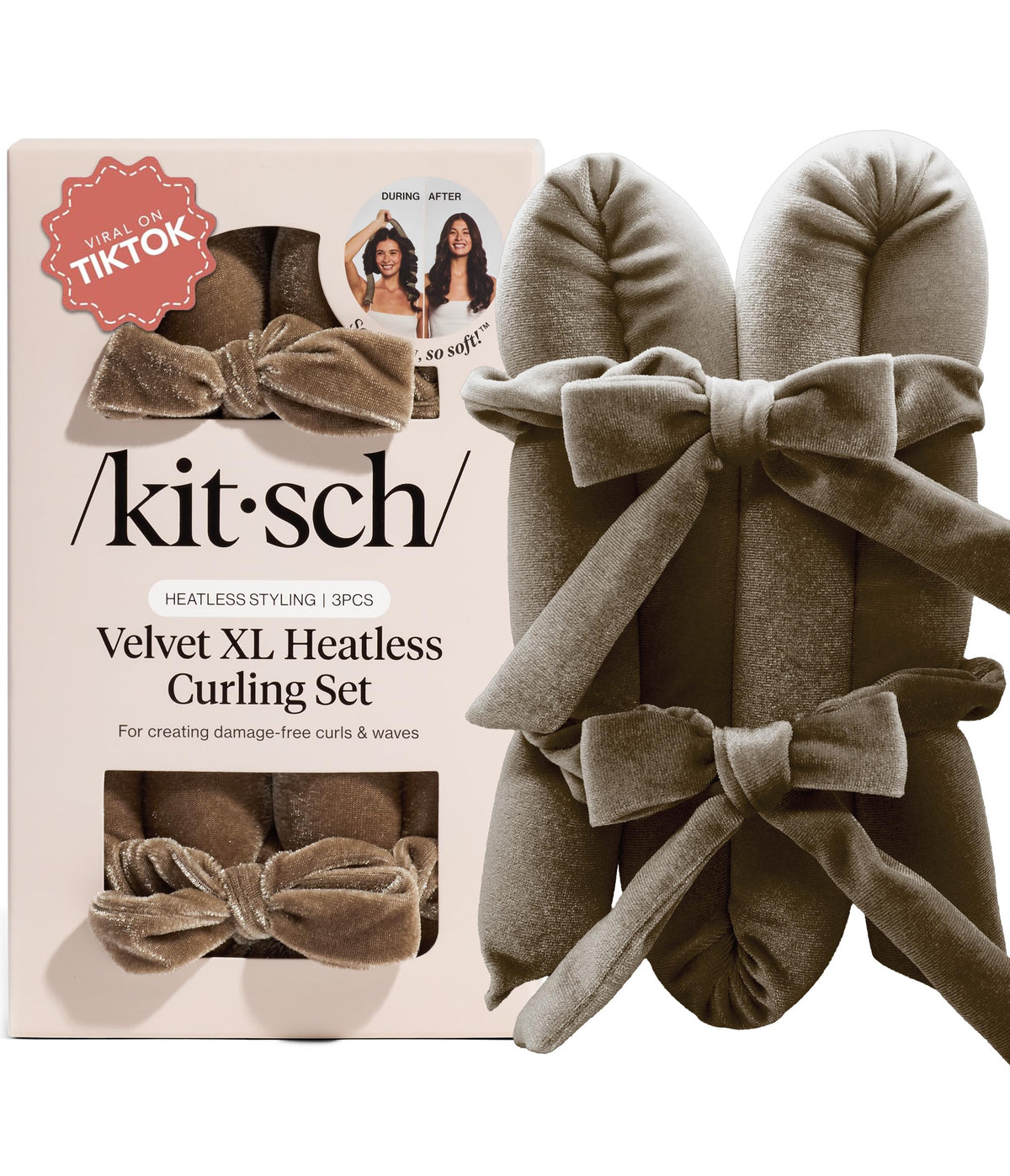 Kitsch Satin Heatless Curls Overnight Set - Sunset Tie Dye