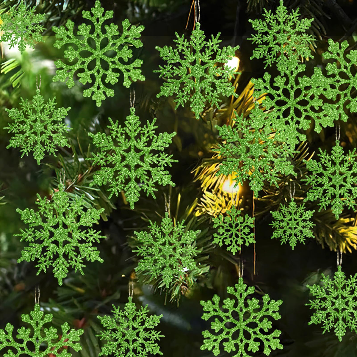 kockuu Christmas Decorations Snowflake Ornament White for Tree Decor Craft