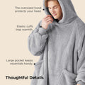 Bedsure Soft Wearable Blanket Hoodies for Women, Grey, Standard