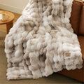 Bedsure Fluffy Bubble Faux Fur Throw Blanket, 50"x60", Cream