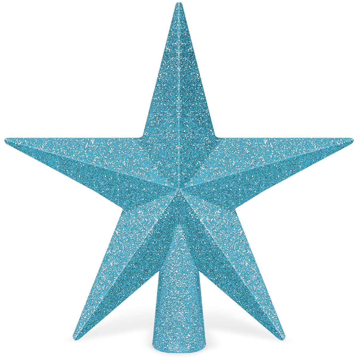 Christmas Tree Star Topper, 8" Gold Glitter Xmas Star Tree Decorations, 3D