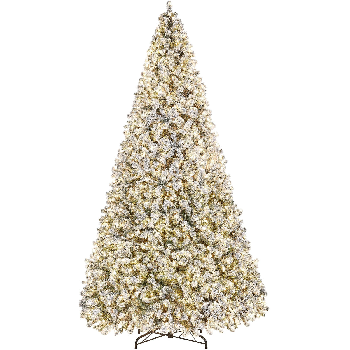 Yaheetech 6ft Pre-Lit Snow Flocked Artificial Christmas Tree, 250 Lights