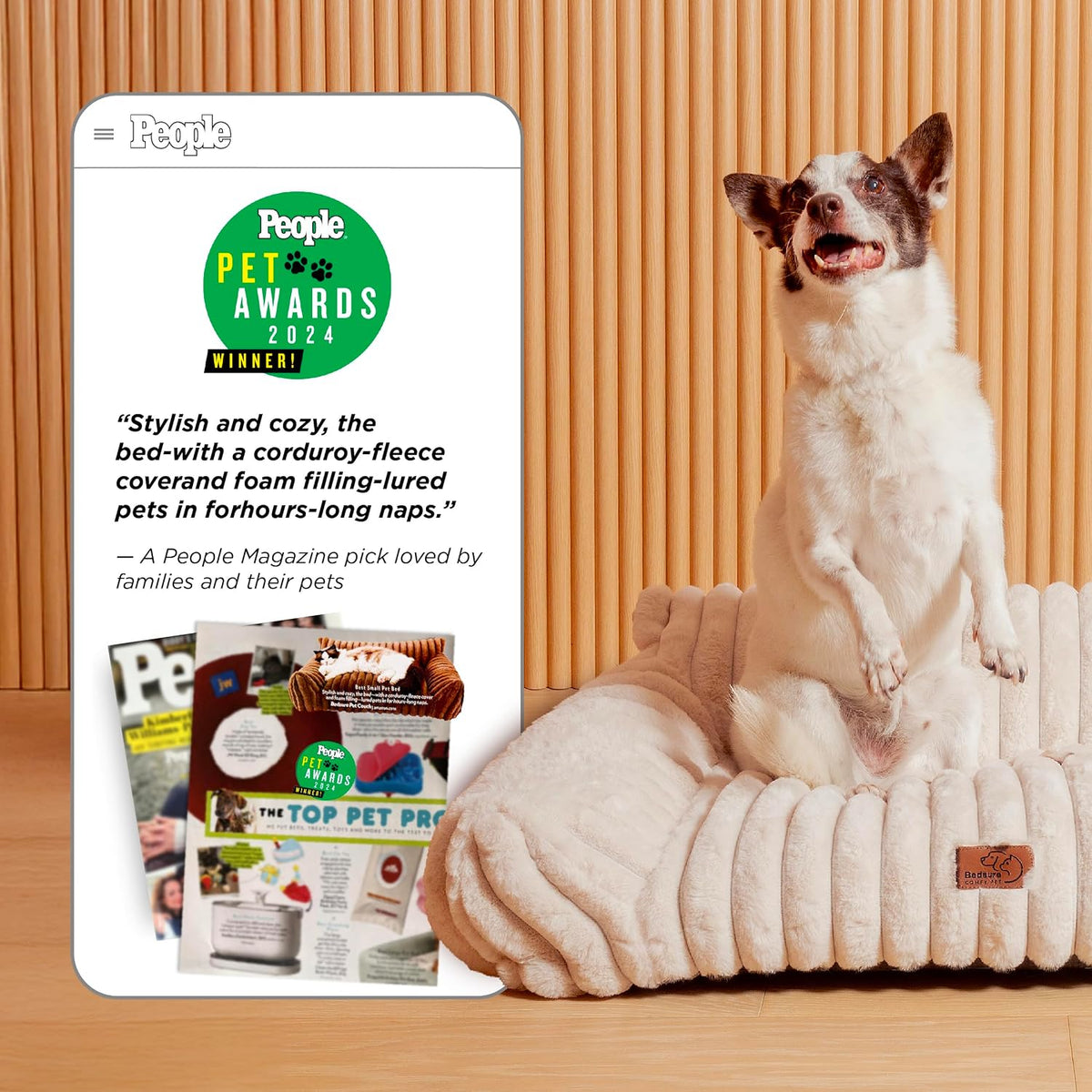 Bedsure ComfyFleece™ Shown on TV Fluffy Cute Dog Couch for Pets,30in Cream | Small & Medium Dog Bed Washable Cover,Supportive Couch Bed for Small Dogs,Pet Sofa Seen on Good Day New York,Up to 20 Lbs