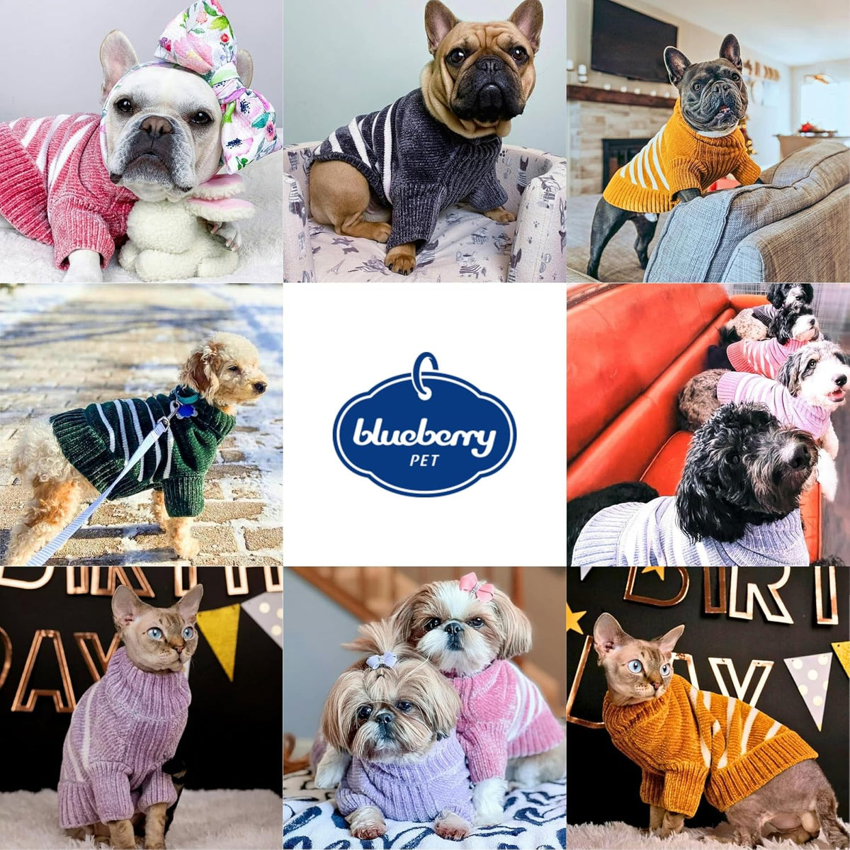 Blueberry Pet Cozy Soft Chenille Classy Striped Dog Sweater in Dusty Rose, Back Length 12", Pink Clothes for Dogs