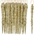 Aoriher 40 Pieces Christmas Glitter Icicle Ornaments, Silver