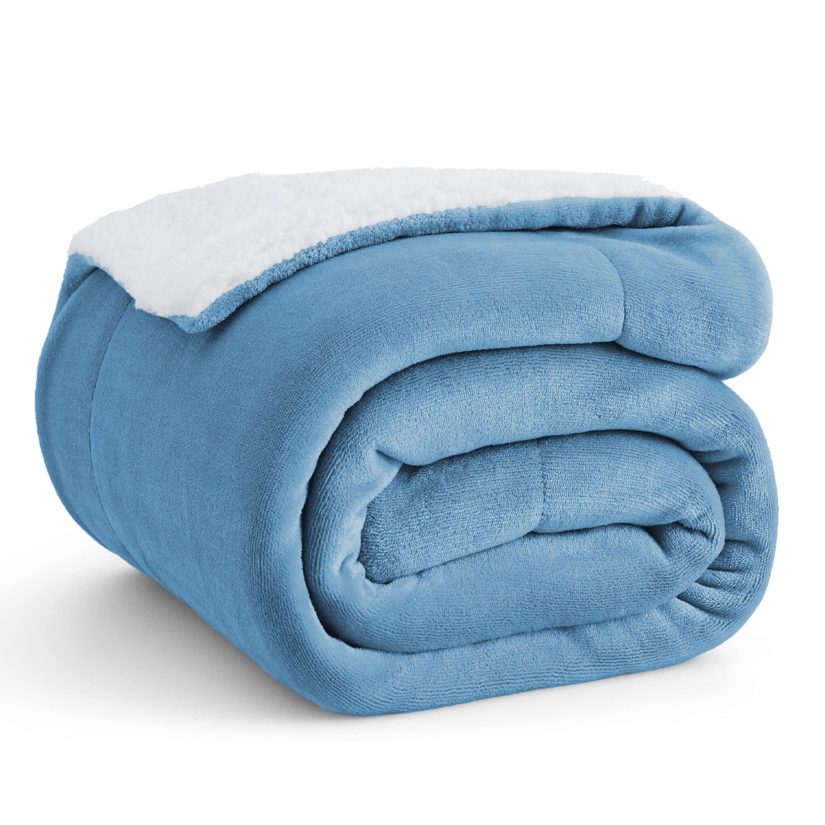Bedsure GentleSoft Sherpa Fleece Throw Blanket for Couch, Non-Heated, Thick and Warm Throw for Women and Men, Soft Fuzzy Plush Weight Blanket for Winter, Navy, 50x60 Inches