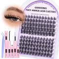 Goddvenus Lash Clusters Kit Wispy Eyelash Clusters Lashes Natural DIY Lash Extension Kit 10-16mm Cluster Eyelash Extensions Kit 300pcs C Curl Individual Lashes Cluster Eyelash (No Tweezers)