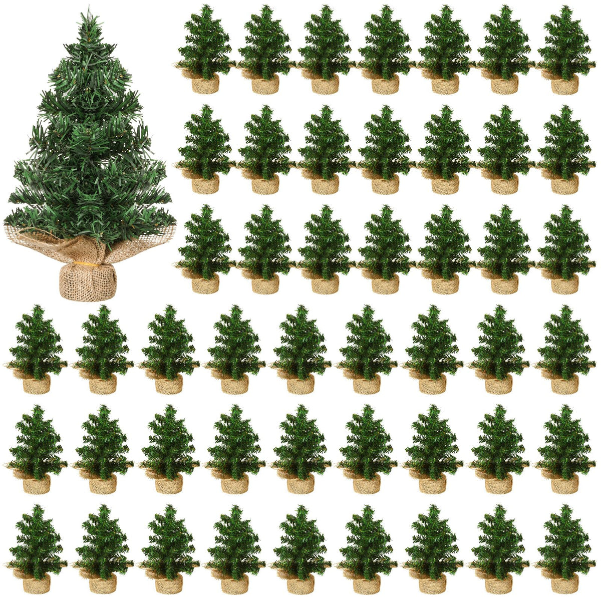 Yinder 2 Pcs 7.87 Inch Mini Christmas Tree Tabletop Pine Decoration