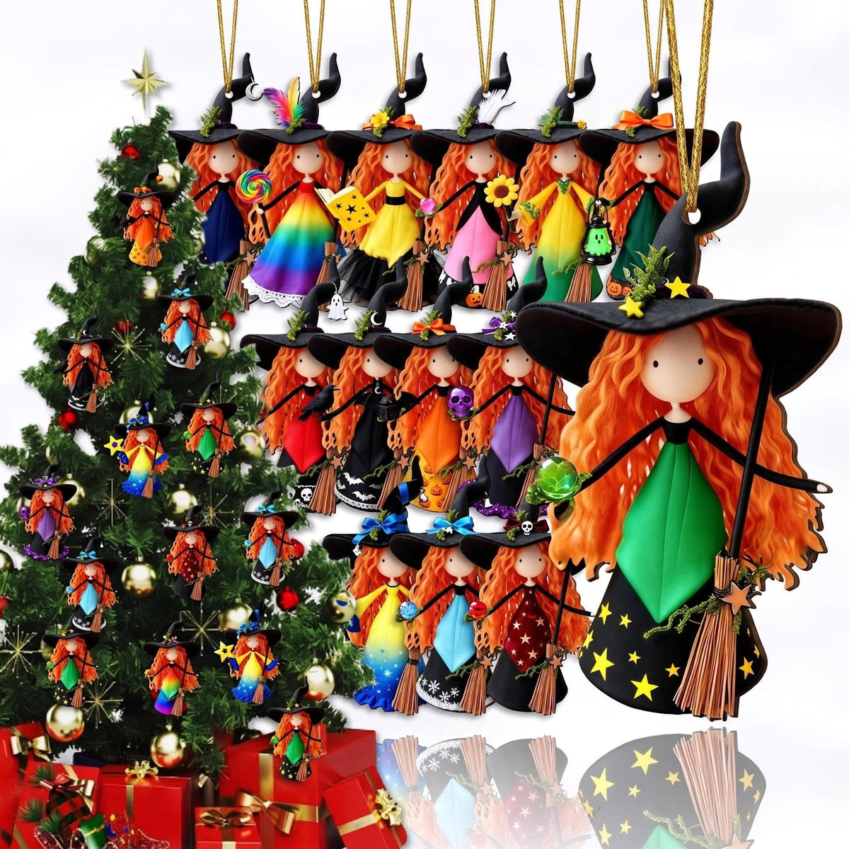 16Pcs Gingerbread Cat Christmas Ornaments