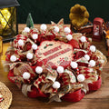 Christmas Wreath for Front Door, Mesh Wreath with Red Gold Ribbon