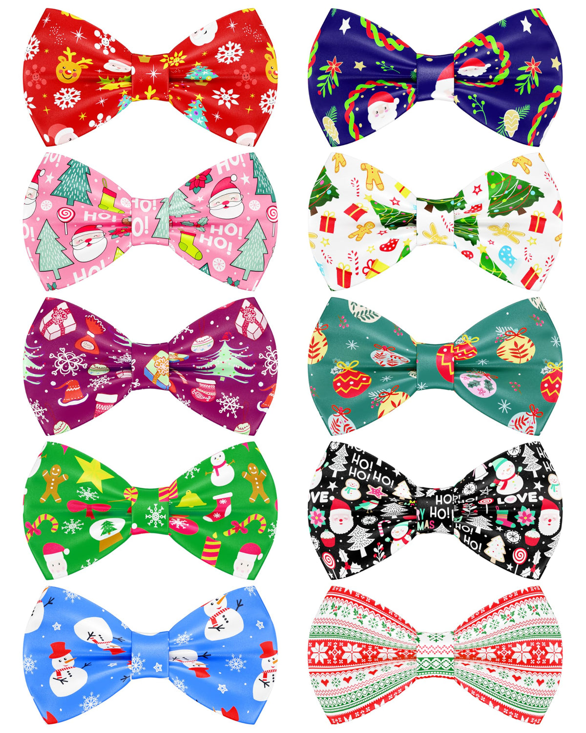 PET SHOW 10 Pack Fall Dog Bowties for Large Dogs Sliding on Collar