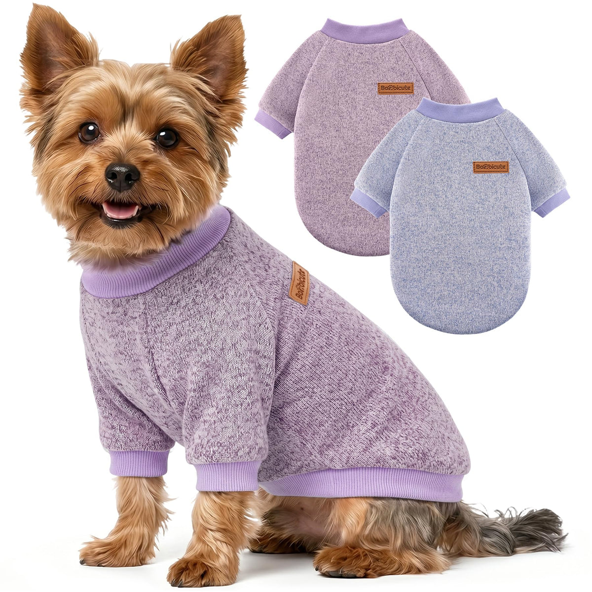 3 Pack Dog Sweaters for Small Dogs Girl Boy Winter Fleece Clothes Warm Soft Dog Sweatshirt Outfit for Dogs Cats Pet Apparel