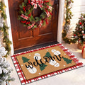 Tinideya 2 23.6 X 35.4 Inches Plaid Ghost Red Brown | Layered Coir Doormat Set, Non Slip Backing for Outdoor Entryway, Buffalo Plaid Seasonal Design, Front Porch Home Decor