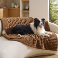 Bedsure ComfyFleece™ Waterproof Dog Blankets for Large Dogs,50x60 Cream | Soft Plush Couch Cover,Washable Corduroy Fleece for Furniture Protector,Cozy Calming Reversible Pet Blanket for Senior Dogs