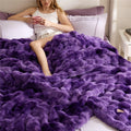 Bedsure Fluffy Bubble Faux Fur Throw Blanket, 50"x60", Cream