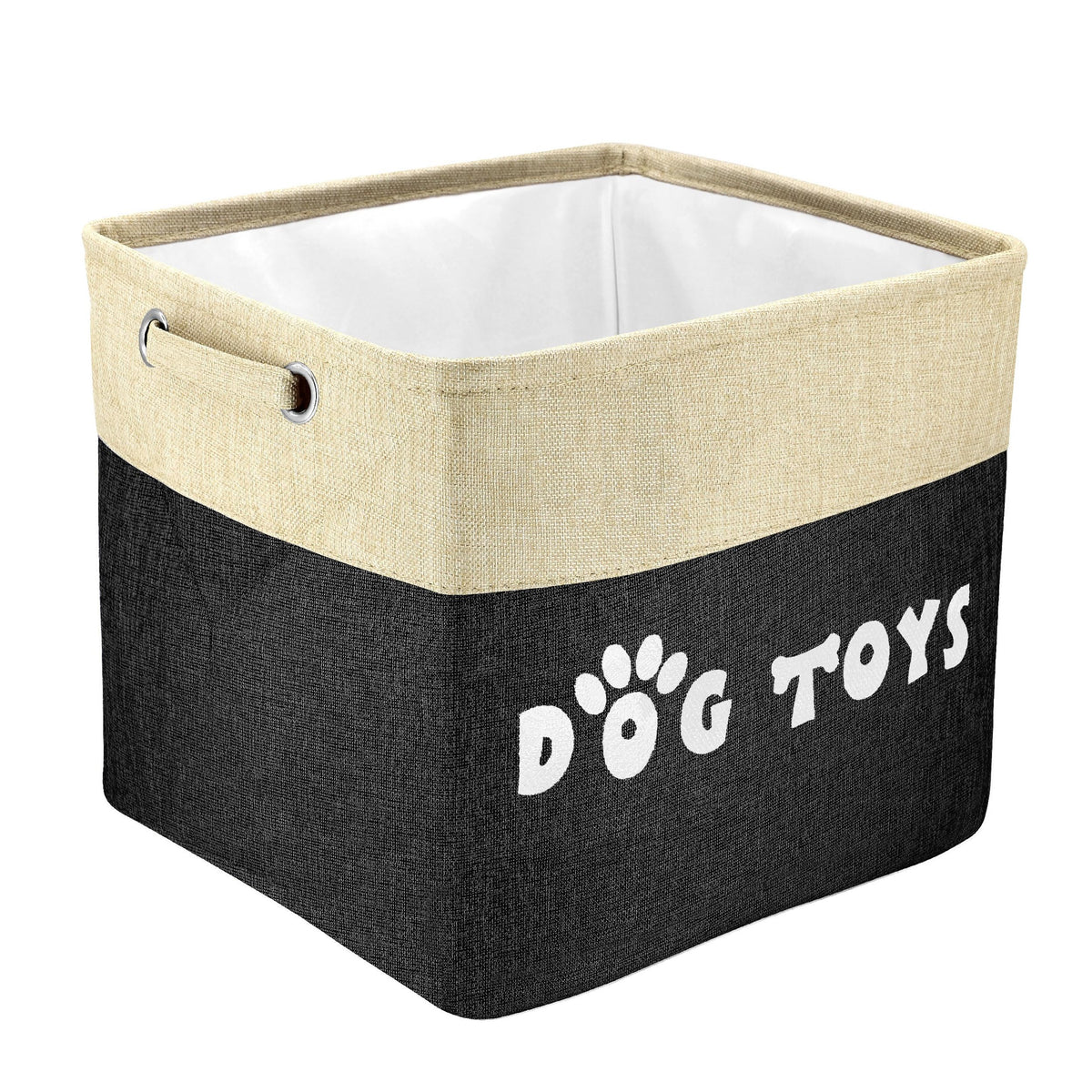 PET ARTIST Dog Toy Basket, Large Collapsible, Brown, M: 15"x11"x9" | Dog Toy Bin Box, Comfortable Handles, Large Pet Toy Storage Organizer, For Accessories, Toys, Coat & Clothing, Blanket Leash