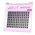 VEYESBEAUTY Lash Clusters Individual Eyelash Extensions Thin & Invisible Band DIY False Eyelashes for Self-application Newbie's Five-Second Series Wispy Lash Tray, Dreamy 8-16mm Mixed Length
