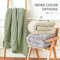 Chunky Knit Blanket Throw for Couch, 51"x63" Chunky Yarn Knitted Blankets | 100% Hand Knit Thick Chenille, Soft Breathable for Bed, Sofa, Home Decor, Cozy Gifts for Women Friends, Sage Green
